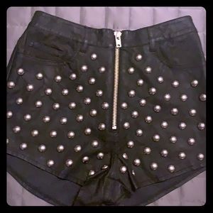 SALEUnif Vegan Leather Studded high waisted Shorts